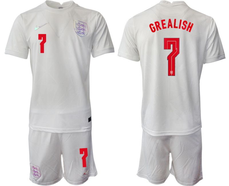 Cheap Men 2022 World Cup National Team England home white 7 Soccer Jersey